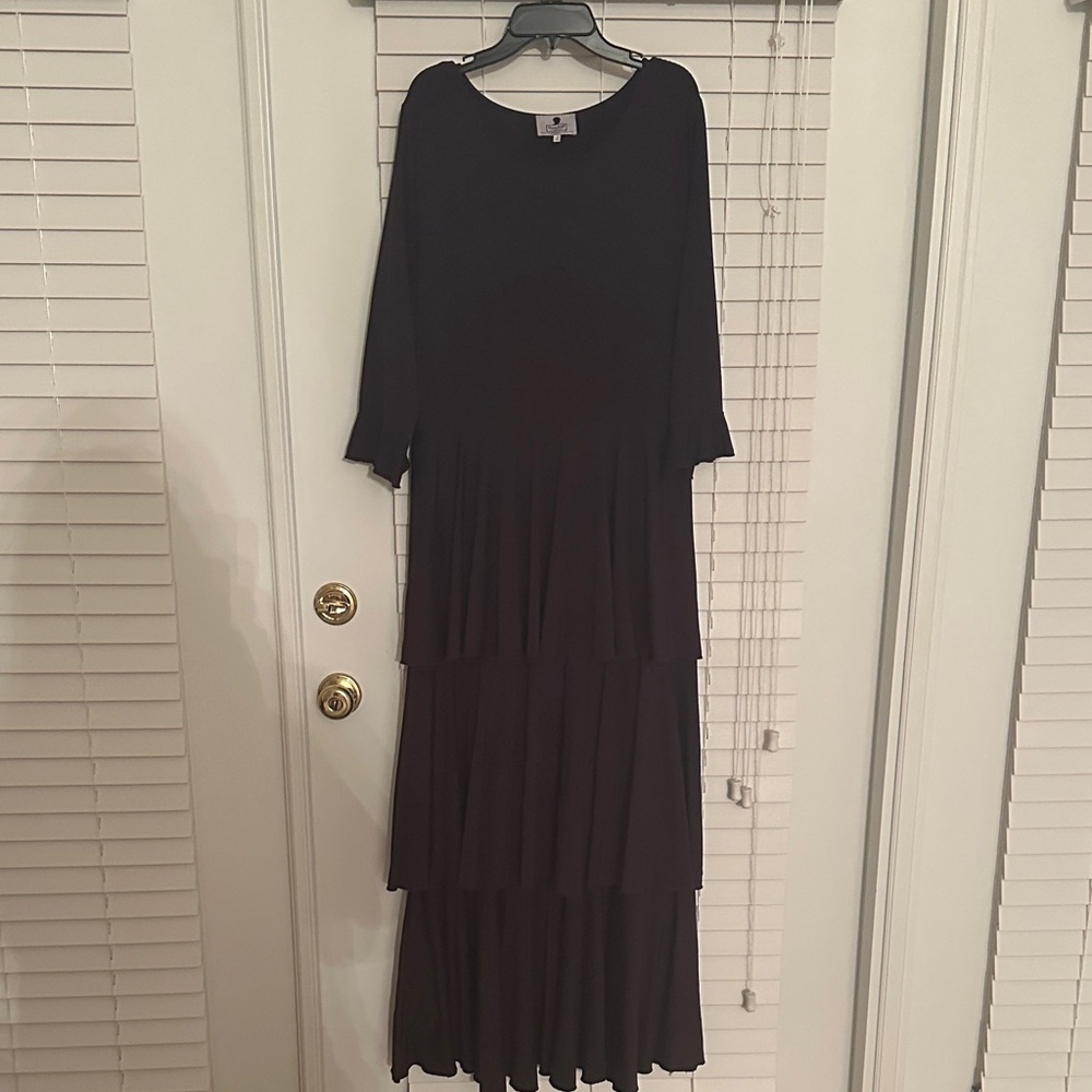 Dainty Jewells Purple Tiered Long Sleeve Maxi Dress